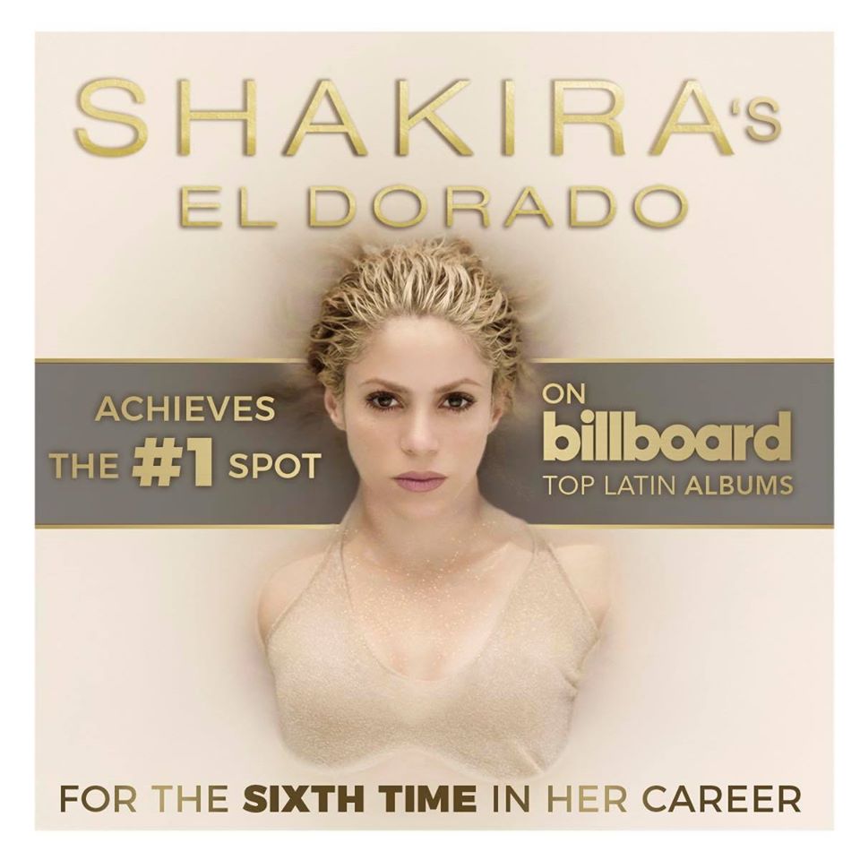 Photo of Shakira hace su álbum ‘El Dorado’ Nº 1 en Latín Billboard