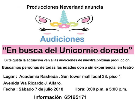Photo of Audiciones para la obra «En busca de Unicornio dorado»