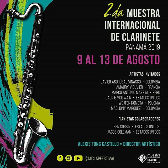 Photo of 2da. Muestra Internacional de Clarinete de Panamá 2019 del 09 al 13 de agosto
