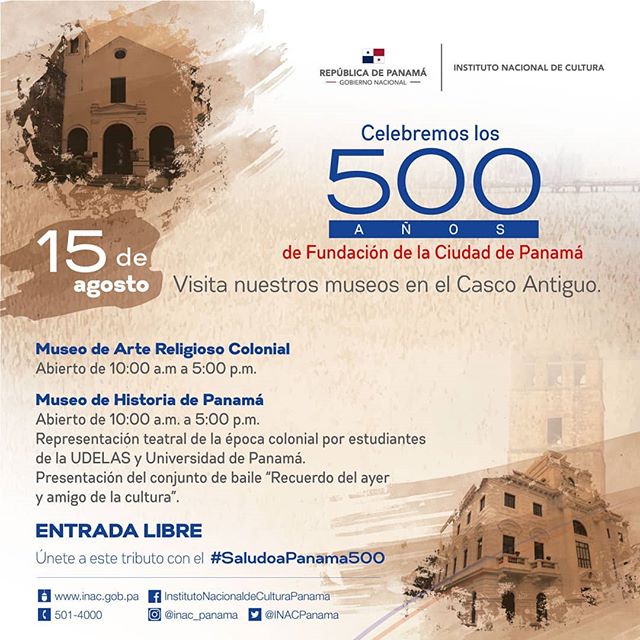 Photo of Te invitamos a los museos en Casco Antiguo con motivo a la celebración de los 500 años de Fundación de la ciudad de Panamá
