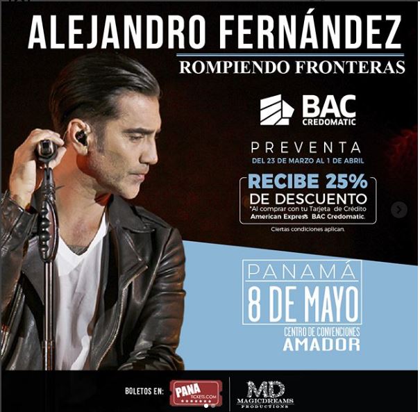 Photo of Preventa para el concierto de Alejandro Fernández