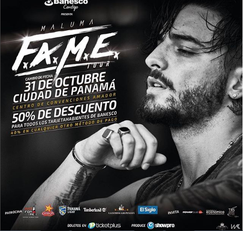 Photo of Descuento al 50% para el concierto de Maluma en Panamá